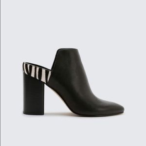Dolce Vita Black Renly Mules with Zebra Detail